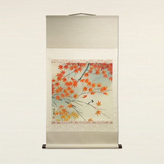 紅葉に四十雀　Red maple and Japanese Tit　/　K