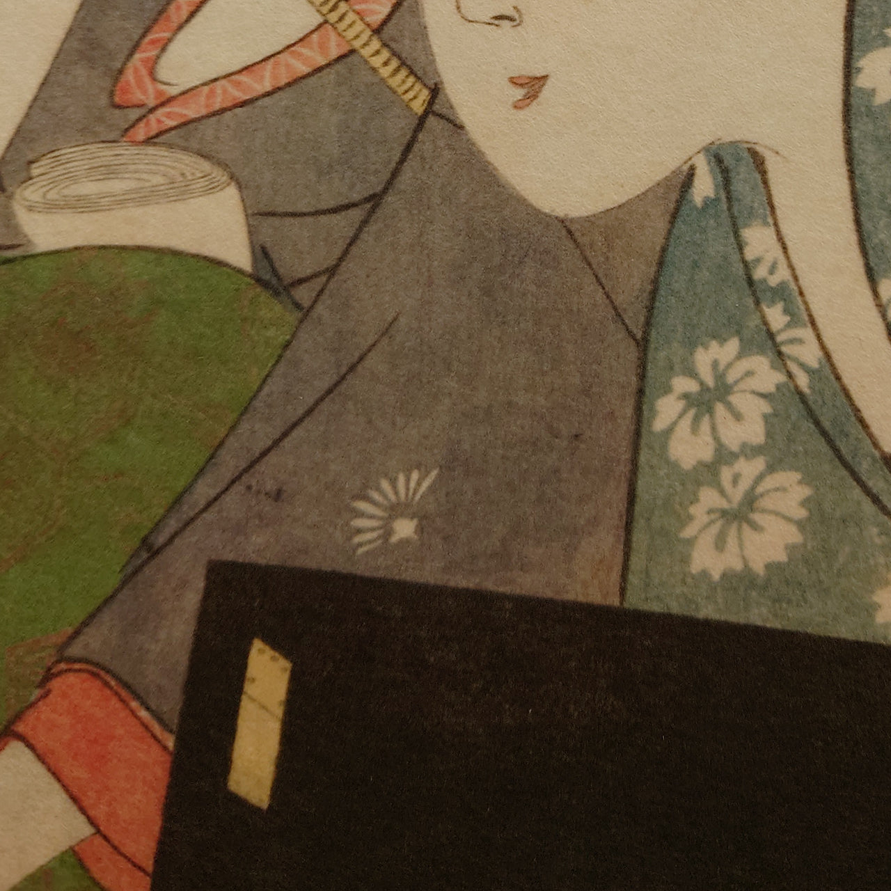 夜の雨に芸者と三味線箱を持つ女 / Geisha and Attendant on a Rainy Night