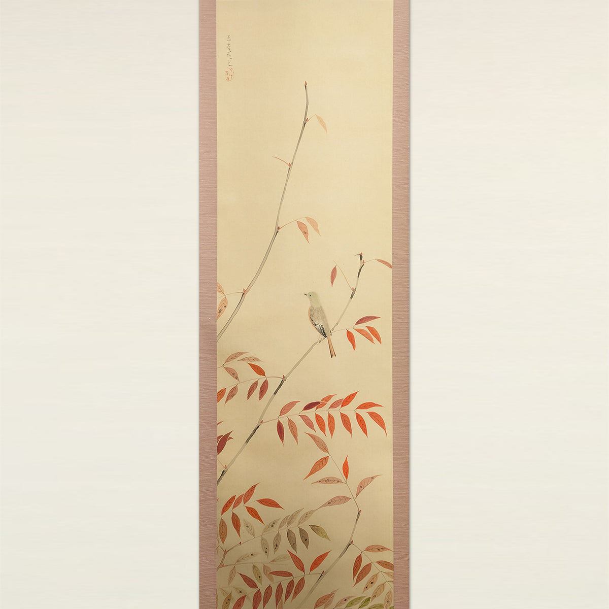 秋色小禽 / Autumn Bird and Red Leaves