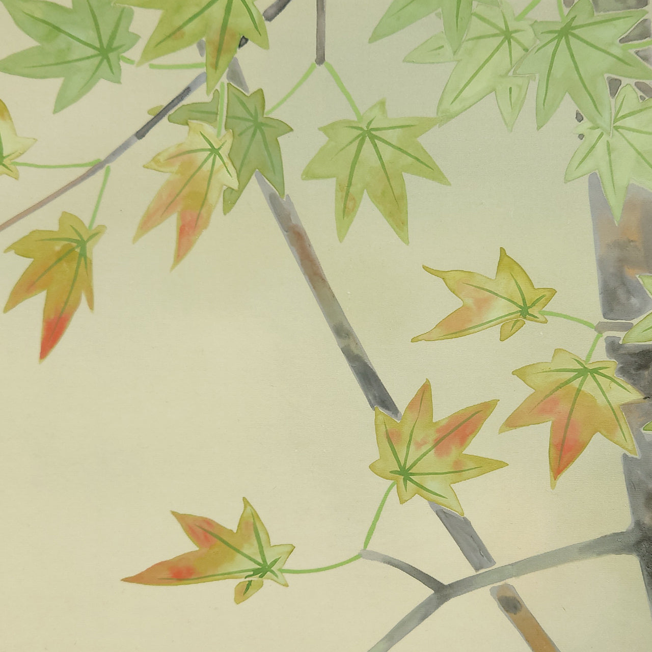青椛に四十雀　Green maple and Japanese Tit　/　K