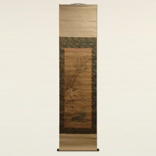 蓮萩白鷺図 / Egret with Lotus and Bush Clover