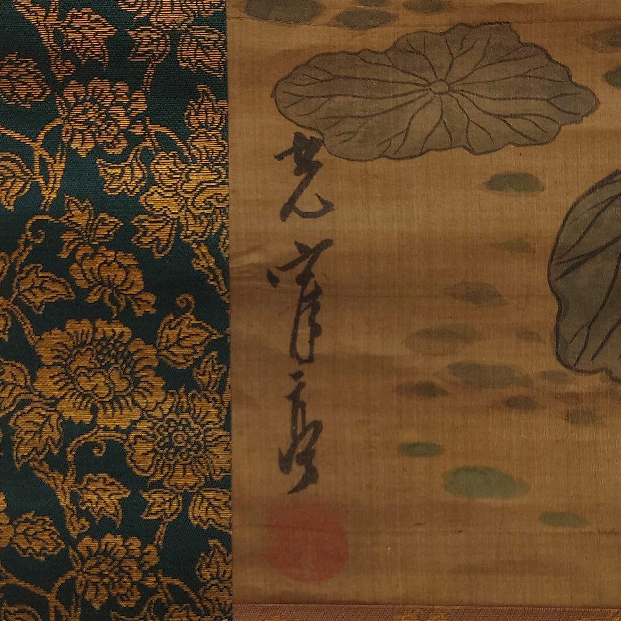 蓮萩白鷺図 / Egret with Lotus and Bush Clover