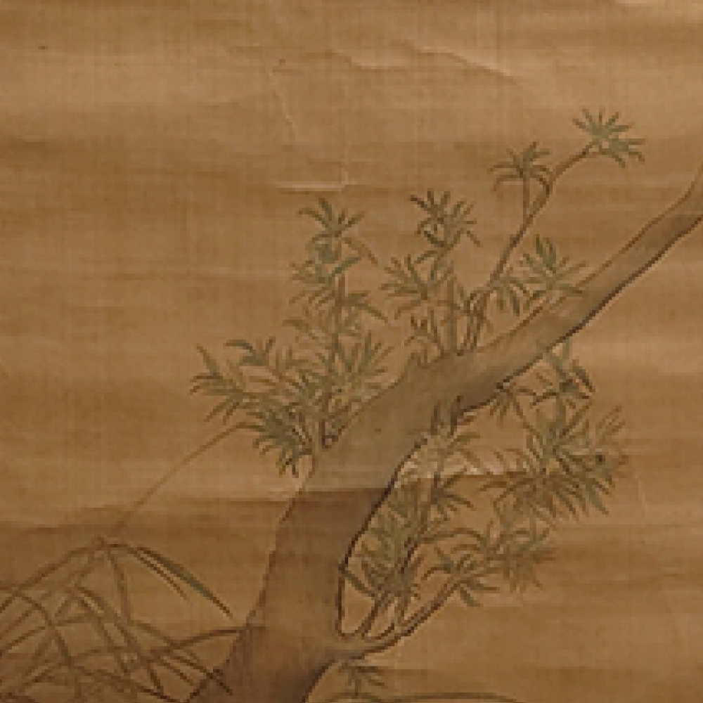 蓮萩白鷺図 / Egret with Lotus and Bush Clover