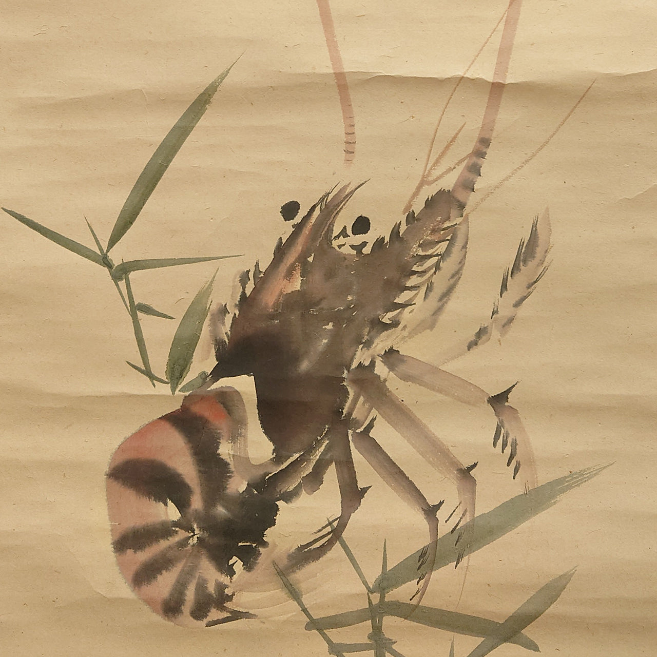 藤花弁海老（対幅） / Wisteria and Spiny Lobster (Pair of Scrolls)