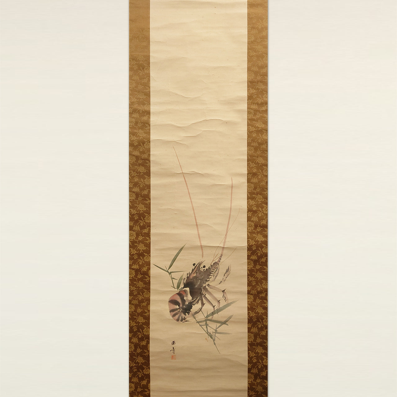 藤花弁海老（対幅） / Wisteria and Spiny Lobster (Pair of Scrolls)