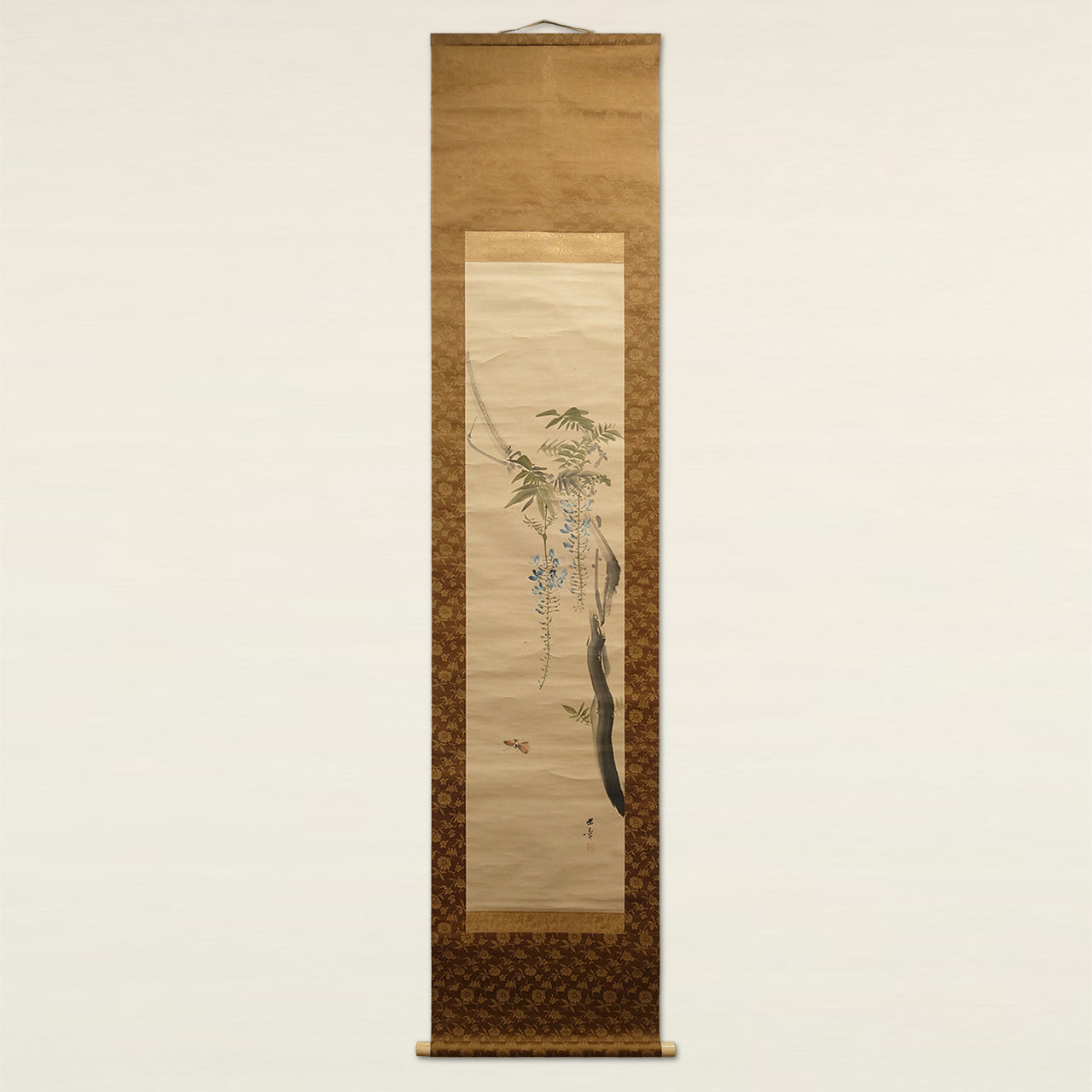 藤花弁海老（対幅） / Wisteria and Spiny Lobster (Pair of Scrolls)