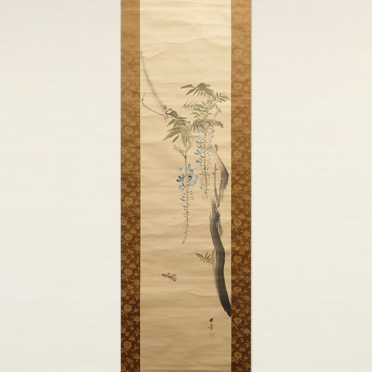 藤花弁海老（対幅） / Wisteria and Spiny Lobster (Pair of Scrolls)