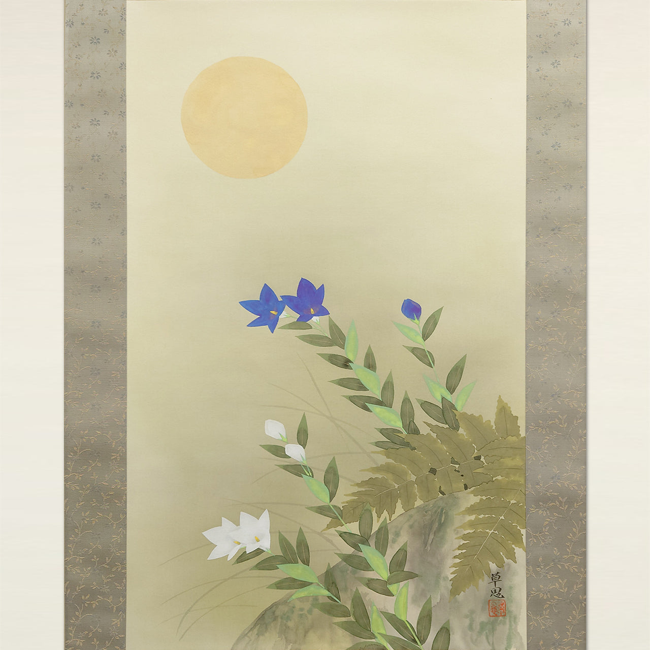 月に桔梗　Bellflower and the Moon