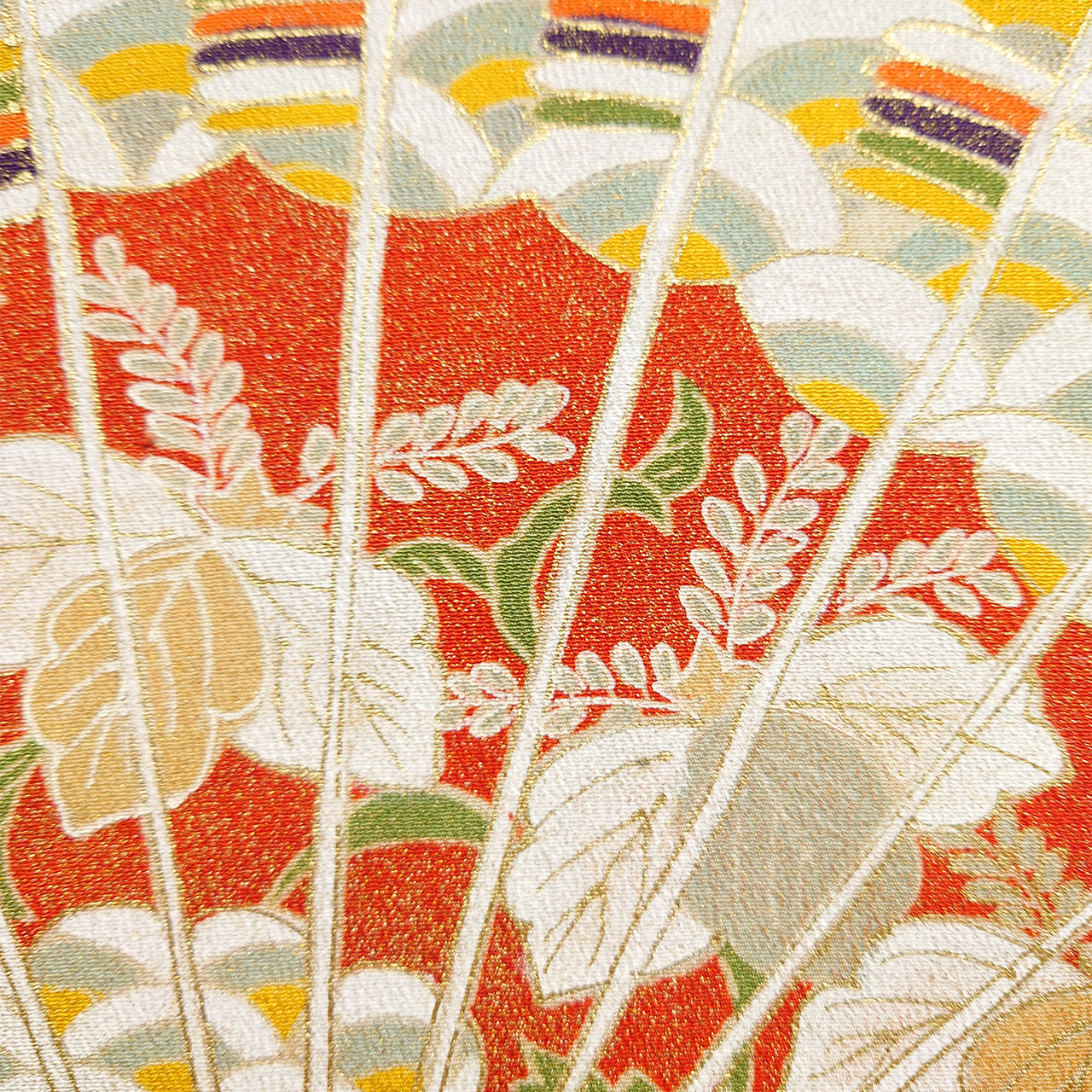 扇-着物軸　Fan:Vintage Kimono