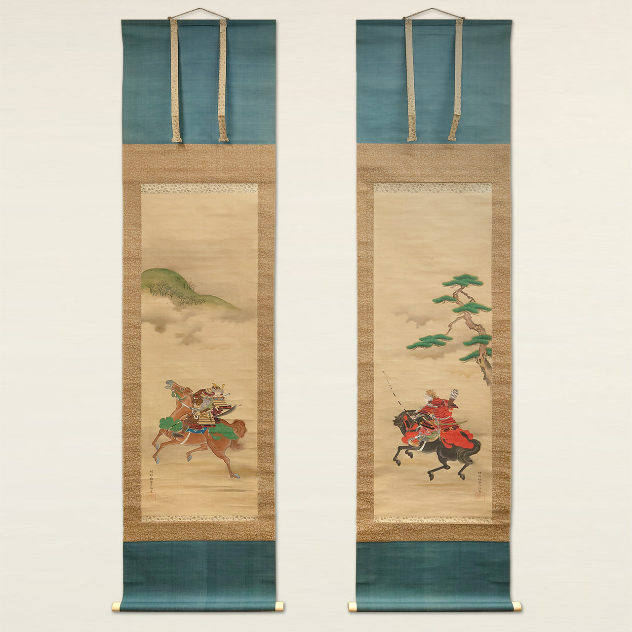 衣川合戦図（対幅）/ The Battle of Koromogawa (Pair of Scrolls)