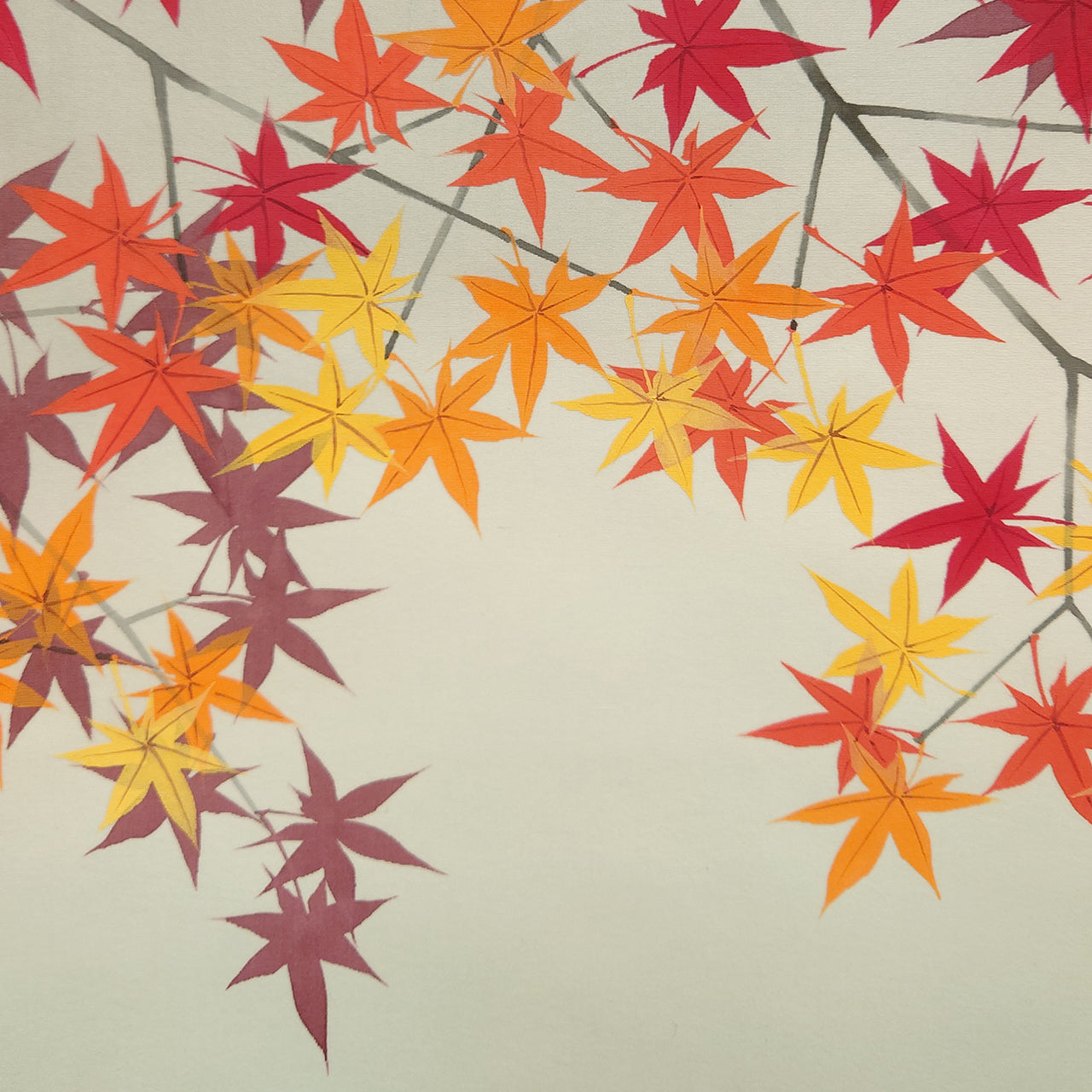 紅葉に川蝉　Red maple and a Kingfisher