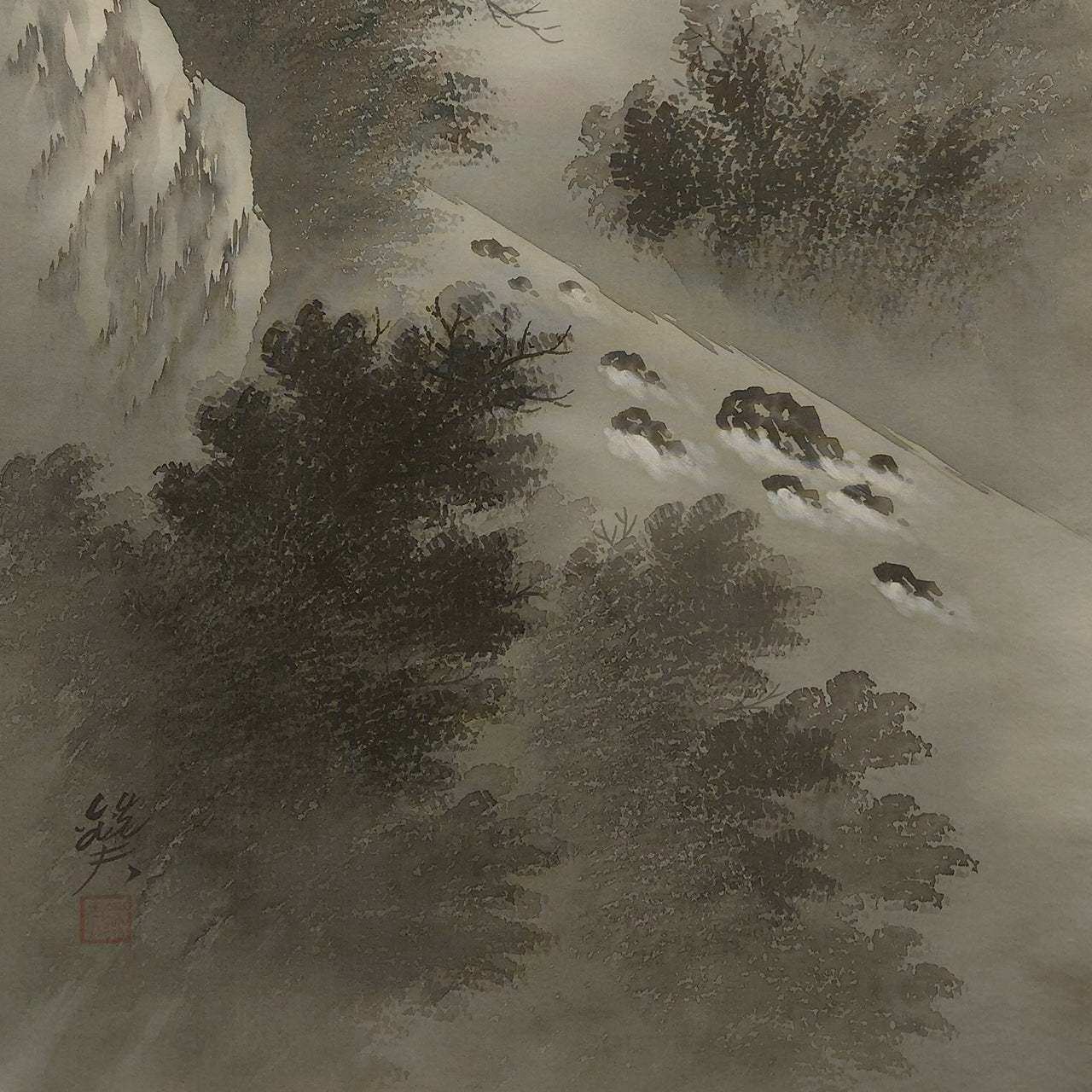 水墨山水 / Ink Monochrome Landscape / 山岡銑夫 YAMAOKA Kaneo