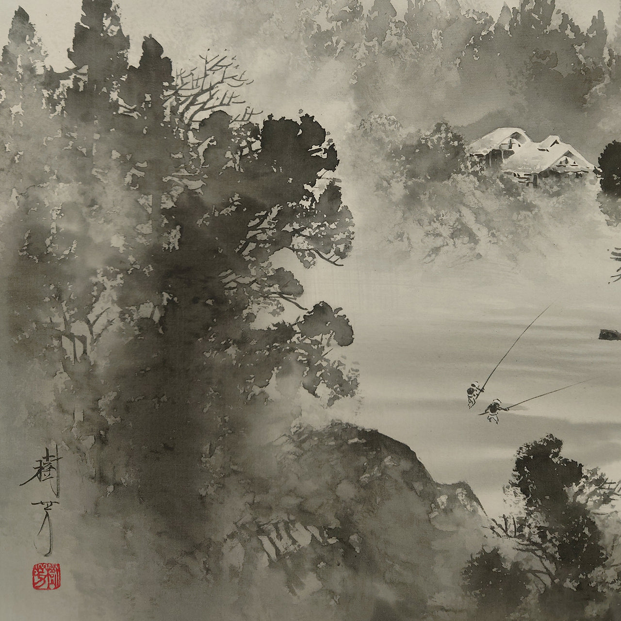 水墨山水 / Ink Monochrome Landscape / 中沢樹芳 NAKAZAWA Juhō