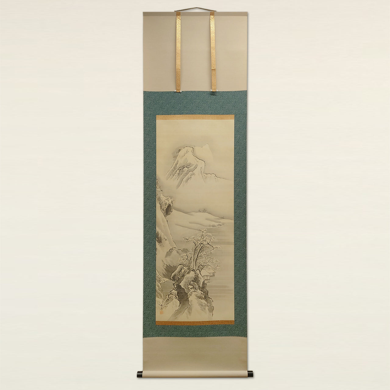 水墨山水（対幅）/ Ink Monochrome Landscape (Pair of Scrolls)