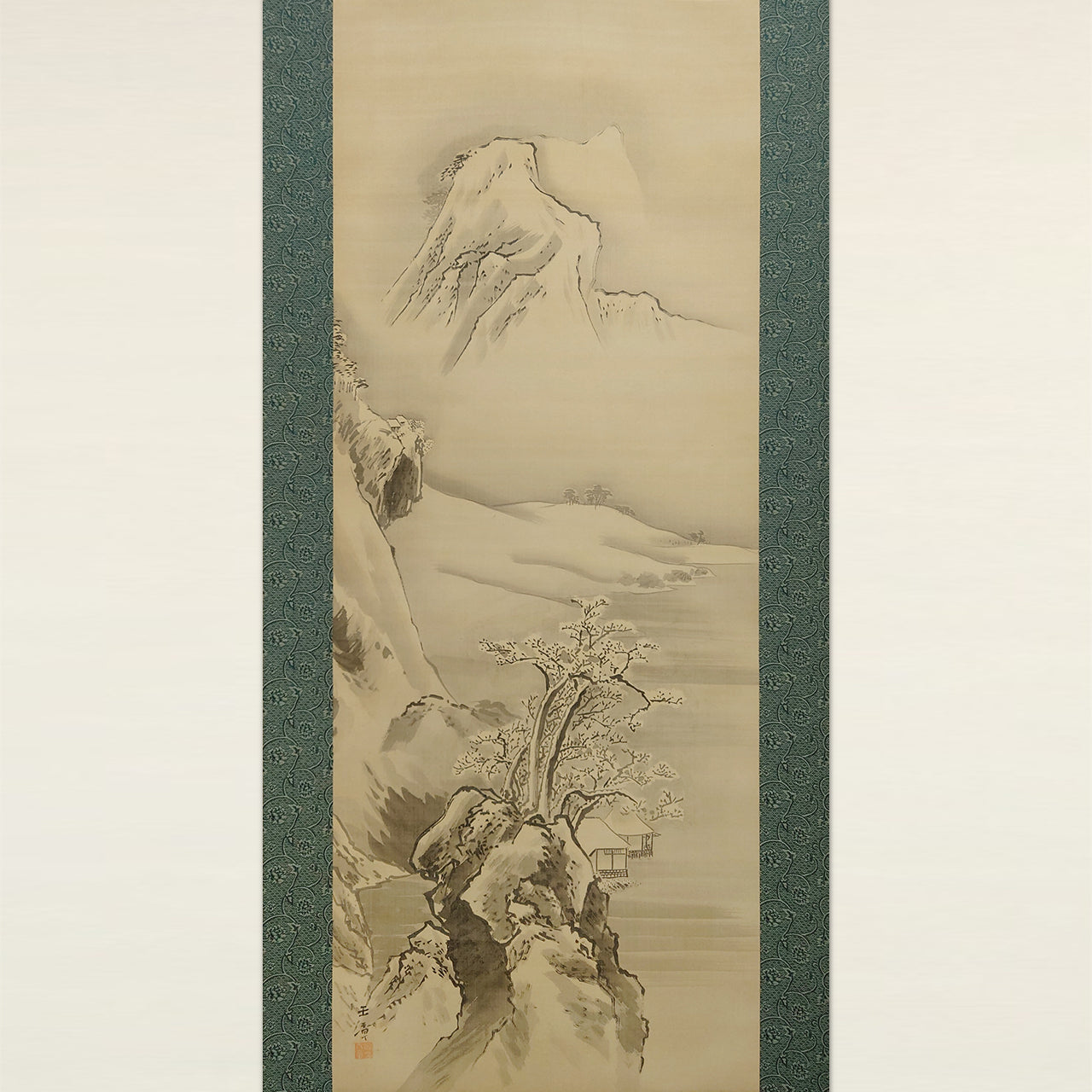 水墨山水（対幅）/ Ink Monochrome Landscape (Pair of Scrolls)