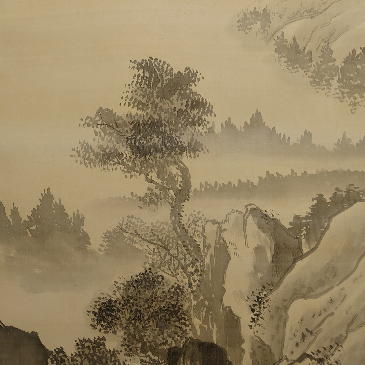 水墨山水（対幅）/ Ink Monochrome Landscape (Pair of Scrolls)