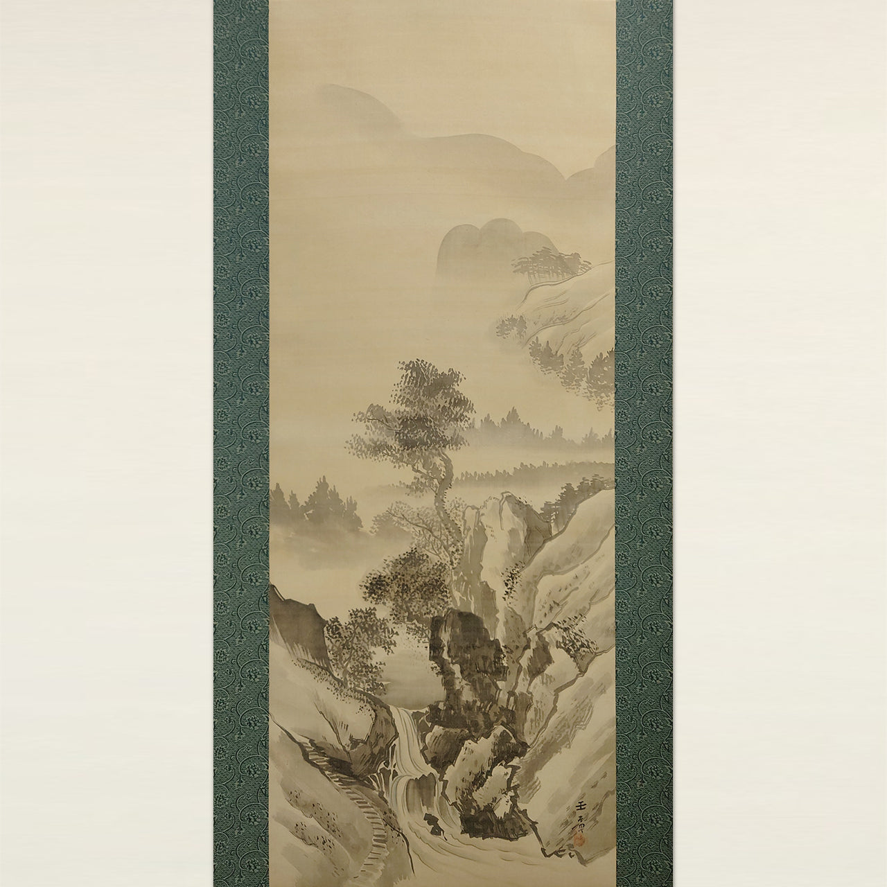 水墨山水（対幅）/ Ink Monochrome Landscape (Pair of Scrolls)