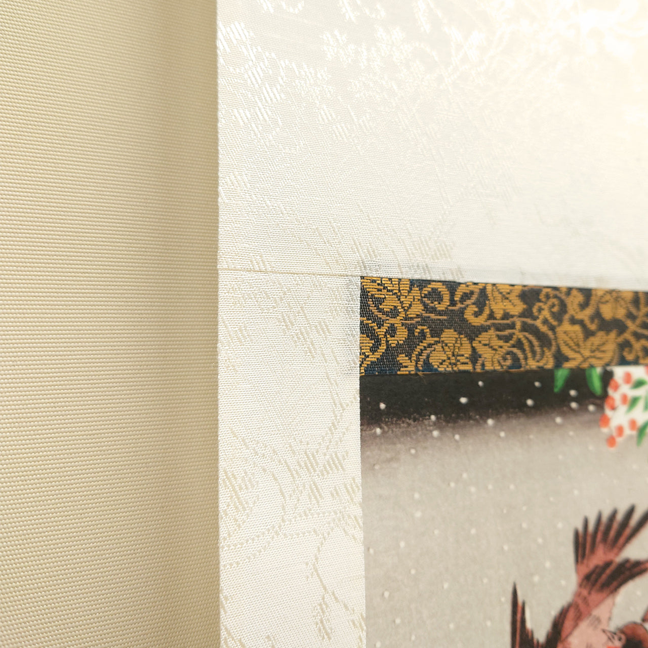 雪中南天に雀 / Sparrows on Nandina in Snow