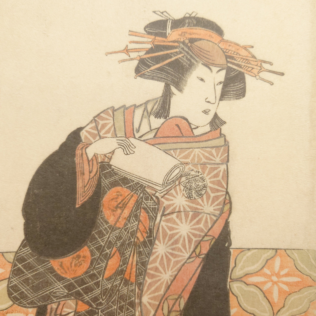 中村松江 Nakamura Riko as Richly Clad Courtesan Standing in a Room