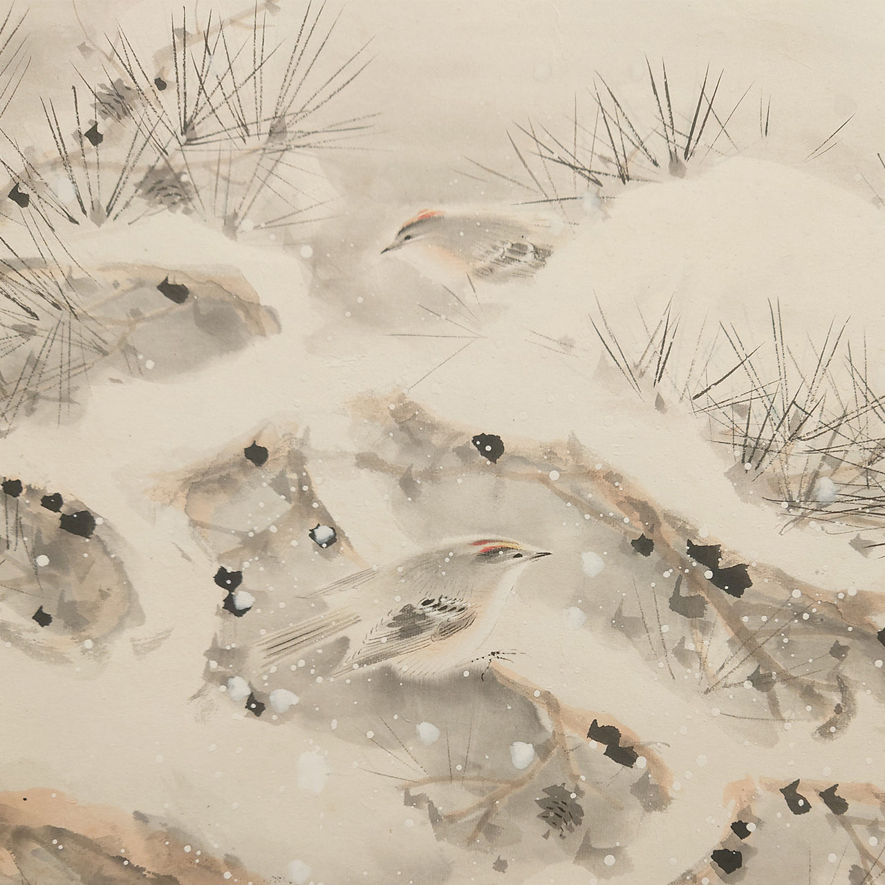 雪中松小禽図 / Pine Tree in Snow with Small Birds