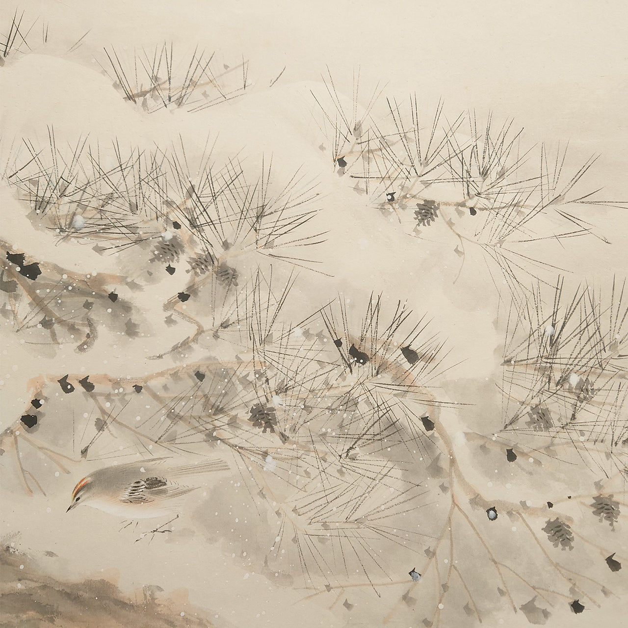 雪中松小禽図 / Pine Tree in Snow with Small Birds