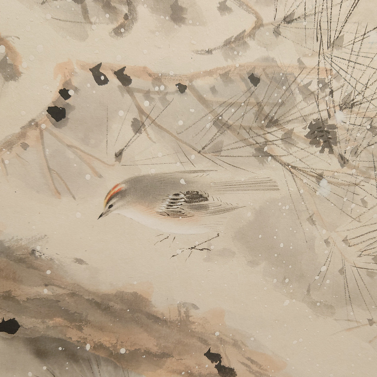 雪中松小禽図 / Pine Tree in Snow with Small Birds