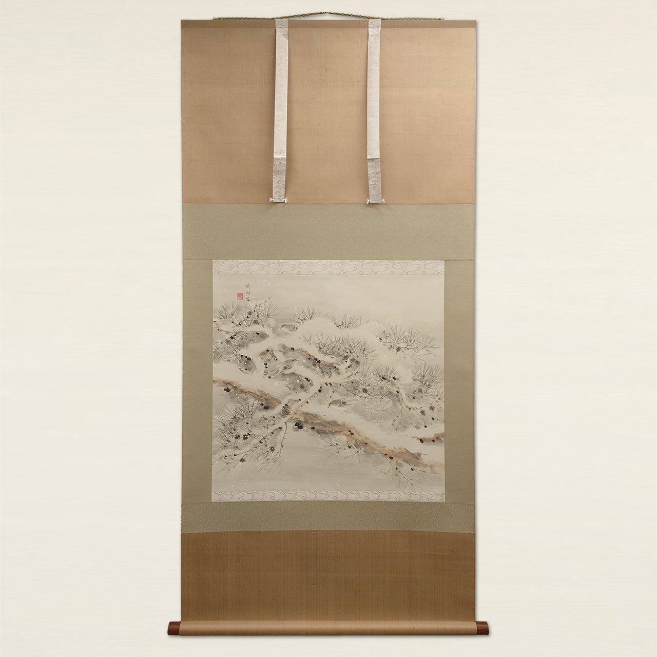 雪中松小禽図 / Pine Tree in Snow with Small Birds