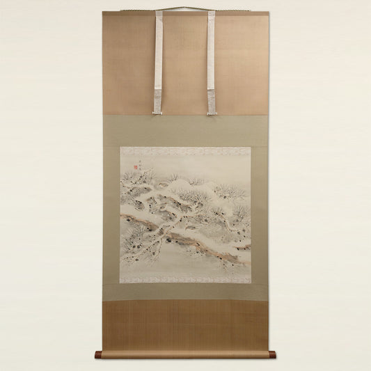雪中松小禽図 / Pine Tree in Snow with Small Birds